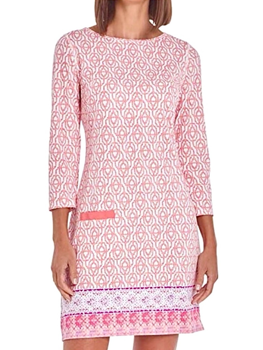 Cabana Life Women's Pink Printed Swim & Athleisure Cover-Up Dress Size XS NWOT